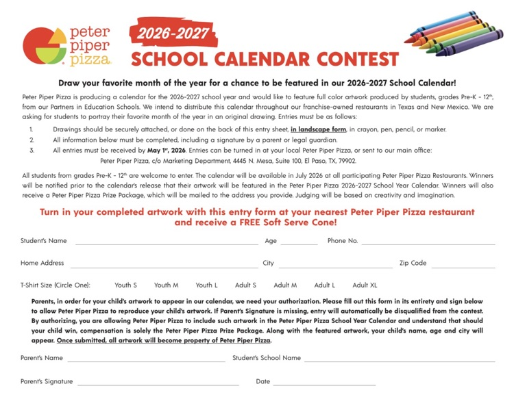 Peter Piper pizza contest 