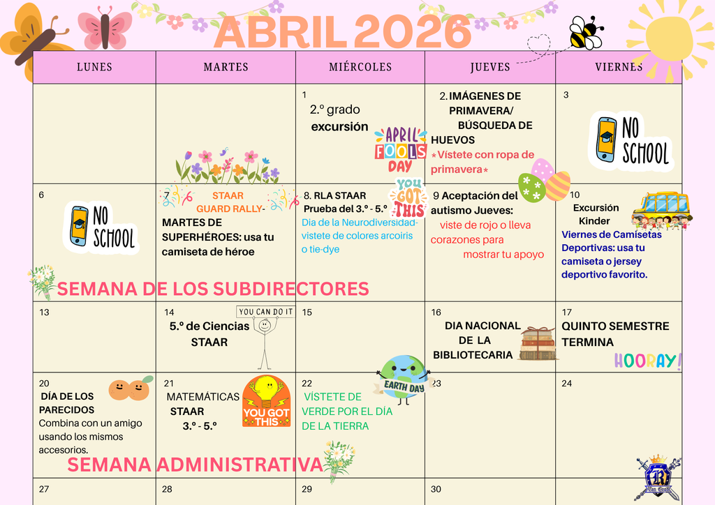 Abril Calendario