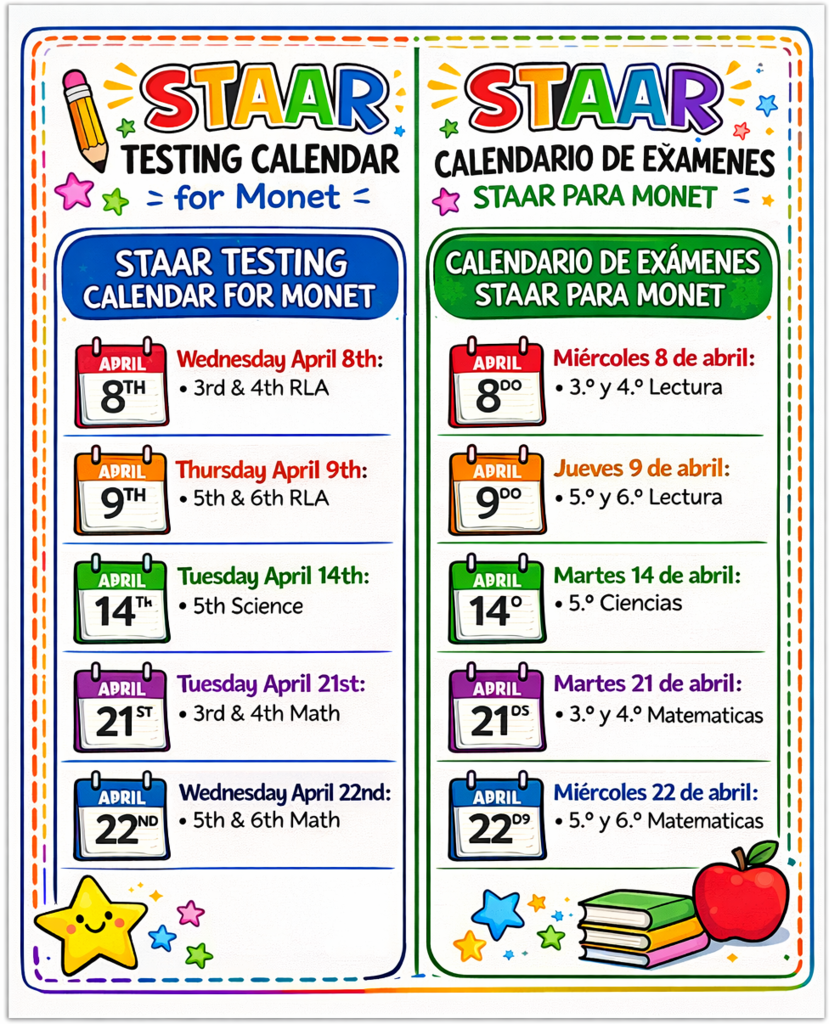 STAAR Testing Dates