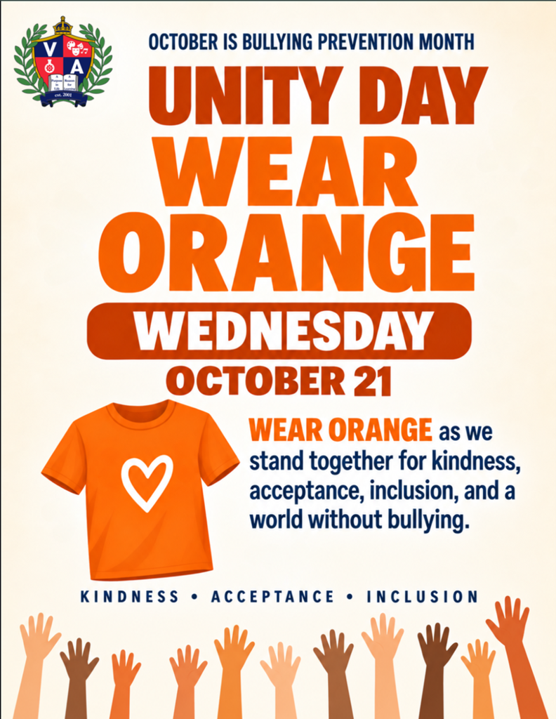 Poster promoting Unity Day. It highlights the importance of wearing orange on October 21 to support kindness, acceptance, and inclusion.