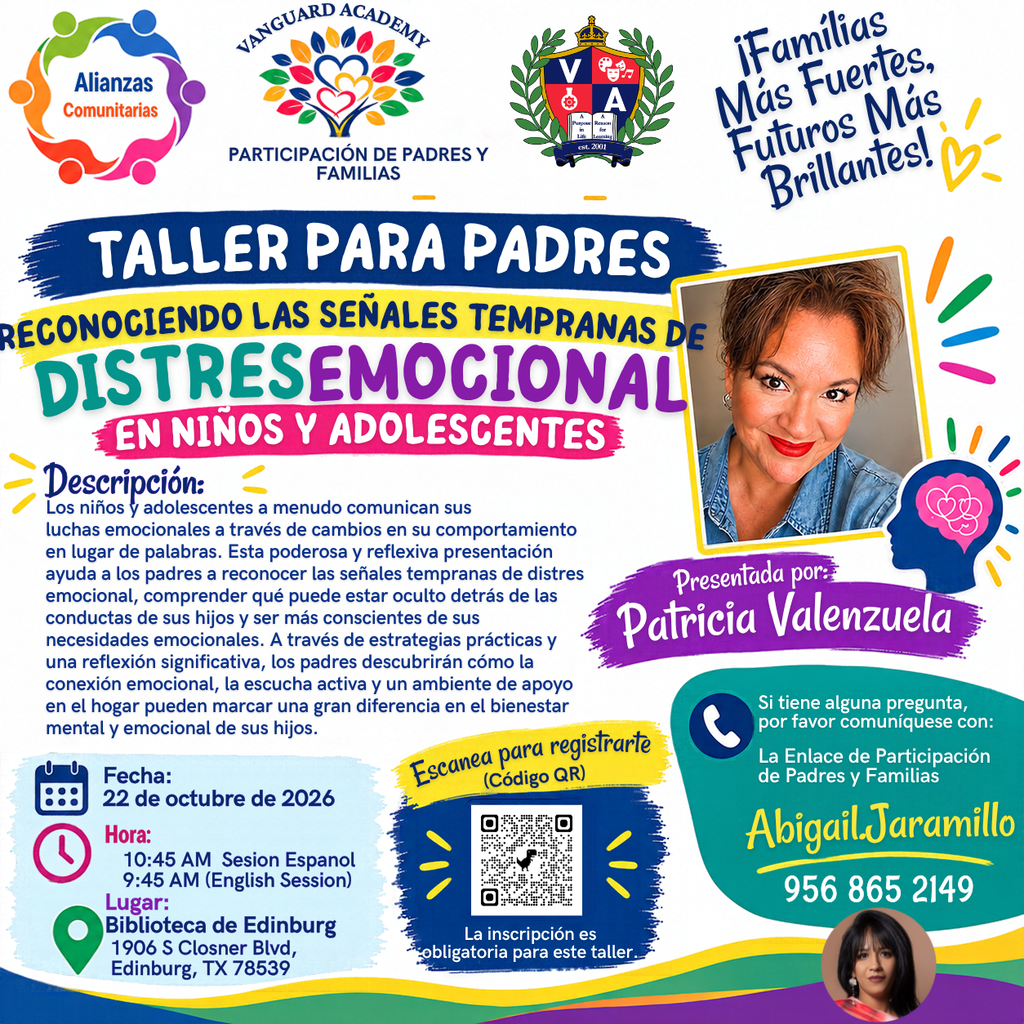 An event poster for a parent workshop. It includes an illustration of a woman, title, date, location, and a QR code for registration.