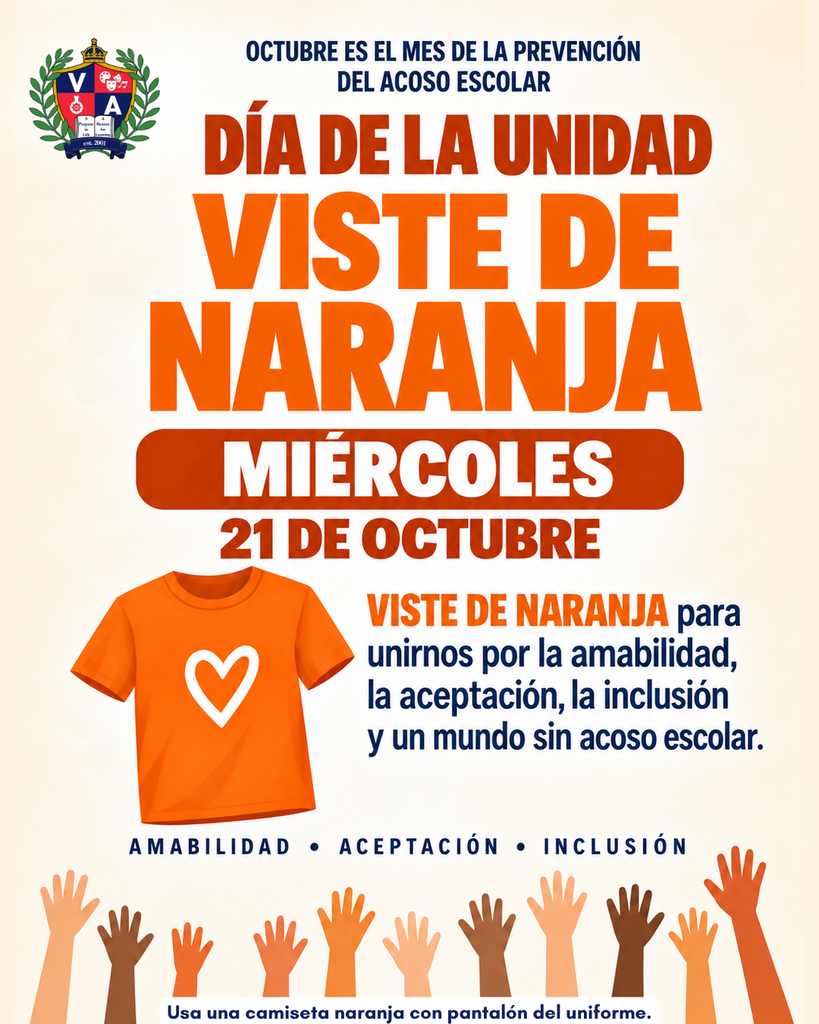 An event poster with an orange t-shirt and heart, hands raised in solidarity, promoting the Day of Unity.