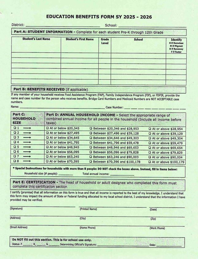 education benefits form