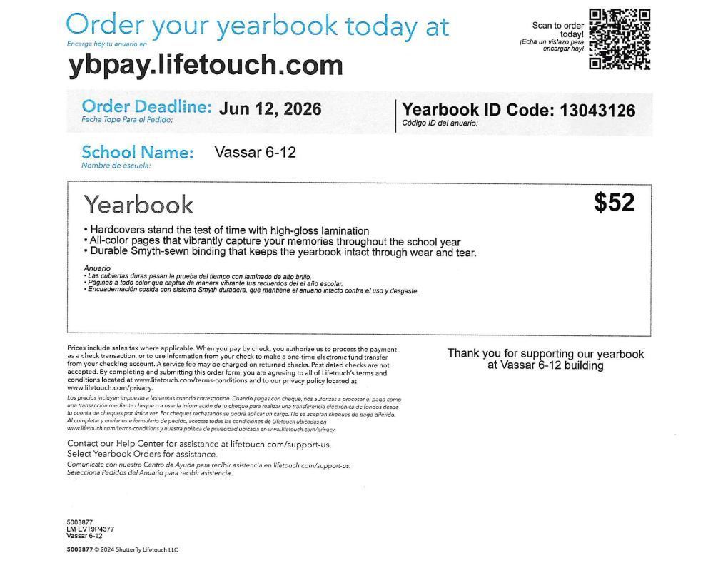 yearbook order form
