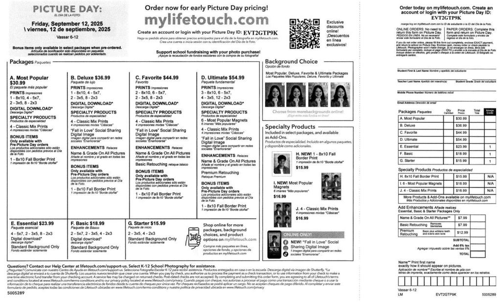 picture order form