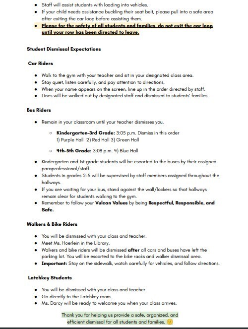 Central dismissal procedure