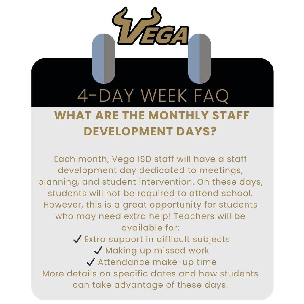 Vega ISD 4-Day Week FAQ