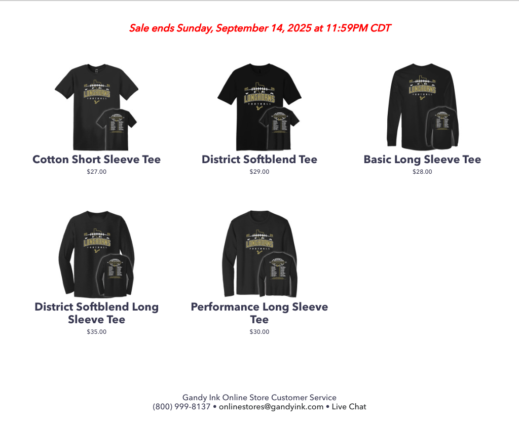 Longhorn Football Shirts