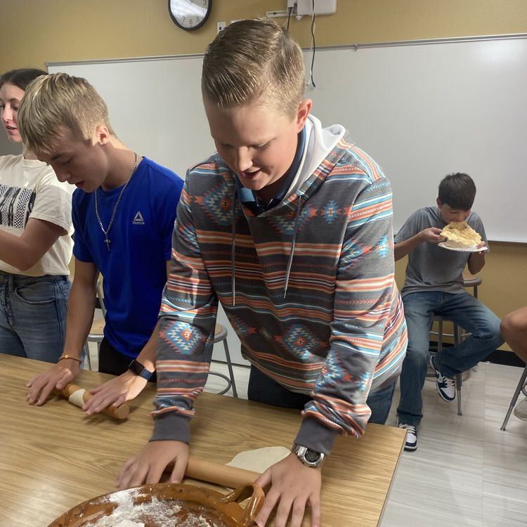 Spanish classes making Buñuelos