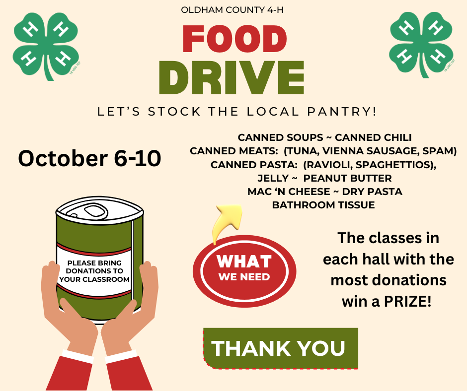 Food Drive Next Week!!