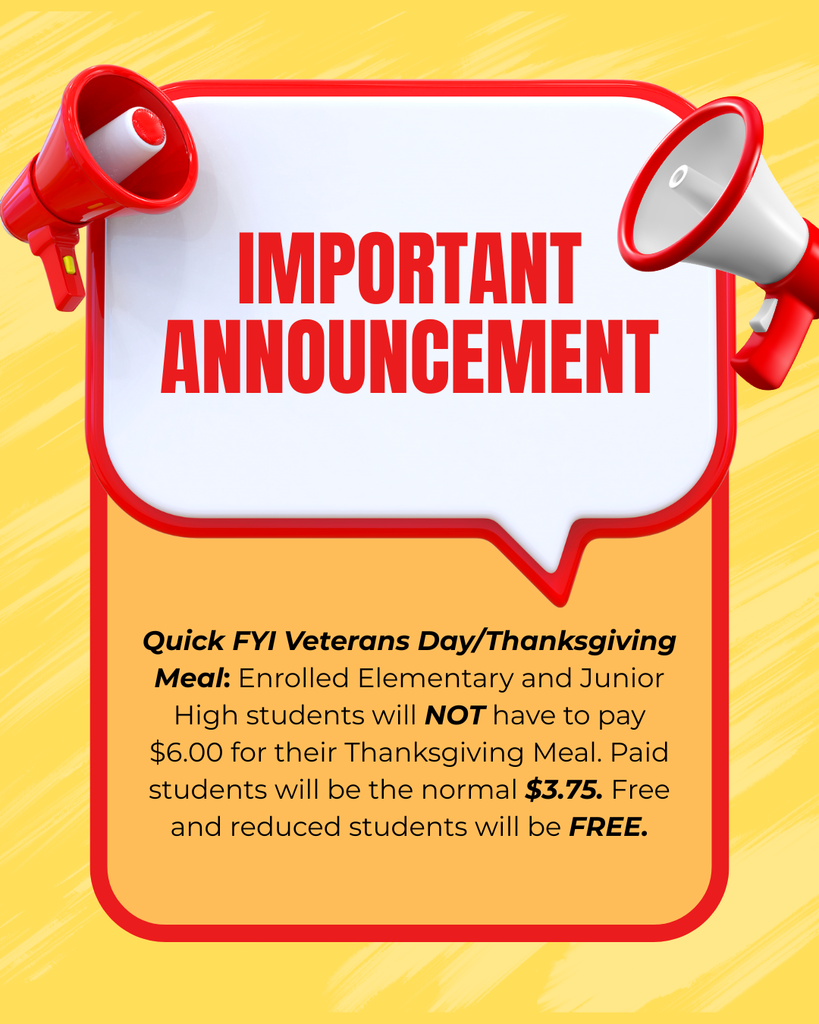 Veteran's Day Meal Clarification