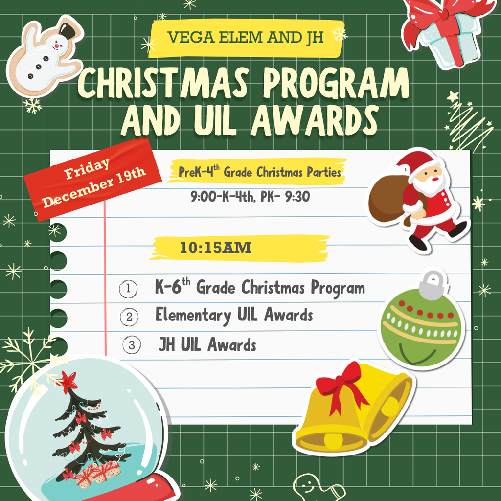 PK-6 Christmas Program Information