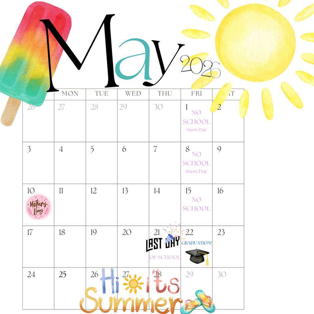 May School Holiday Calendar
