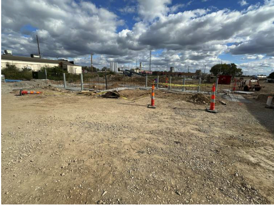 Storage Shed and Dumpster Placement Area Poured