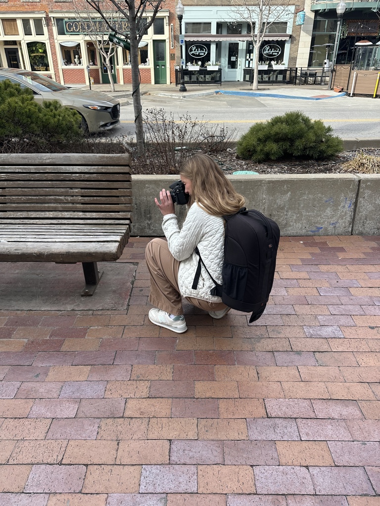 Photography student taking pictures