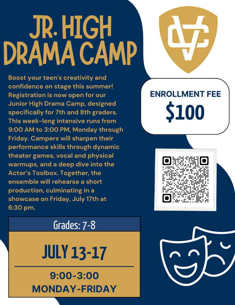 JH Drama Camp Grades 7-8, July 13-17, 9:00-3:00