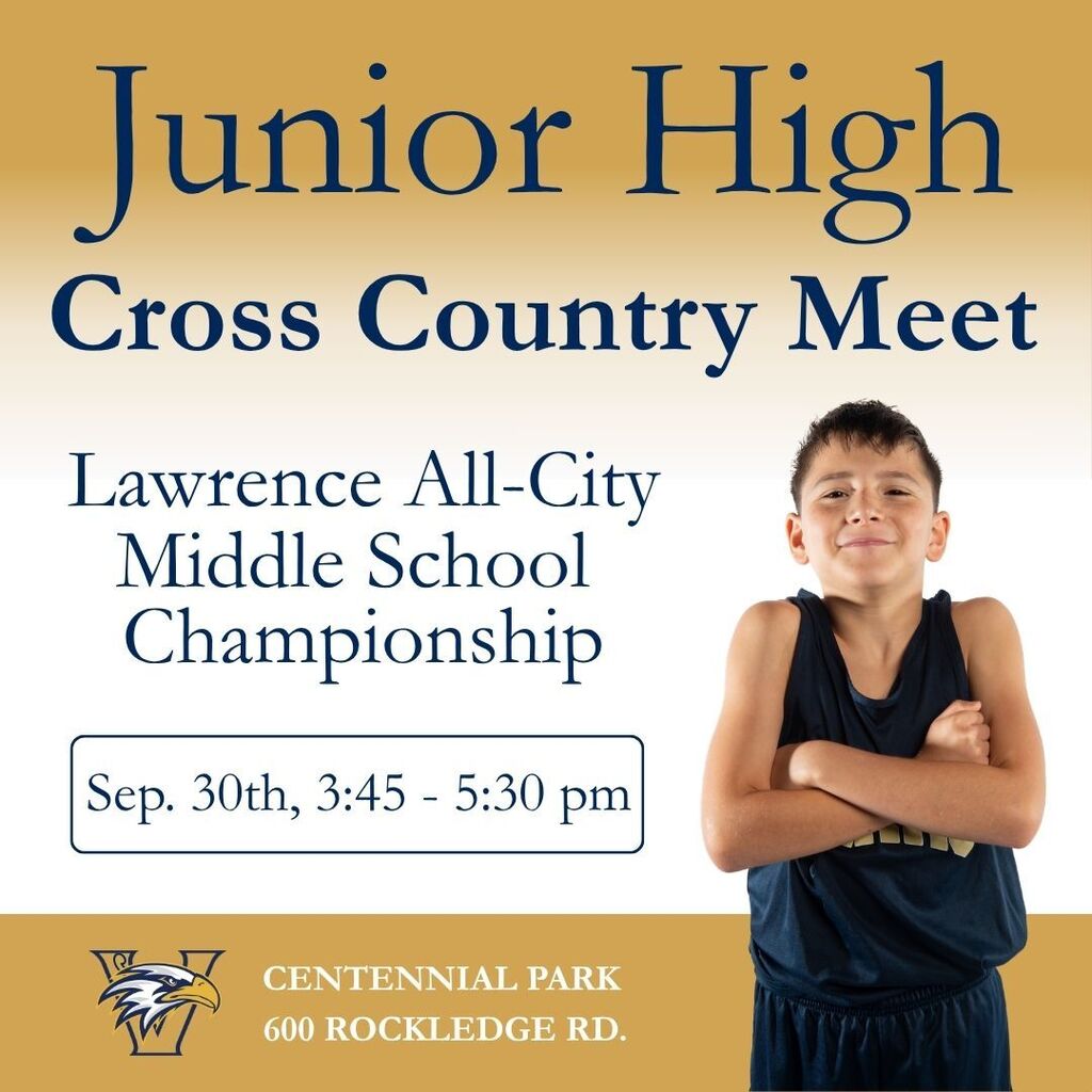 Junior High Cross Country today at 3:45 pm at Centennial Park
