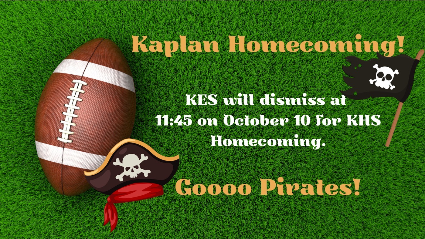 Early Dismissal October 10, 2025 | Kaplan Elementary, image size:1400x788