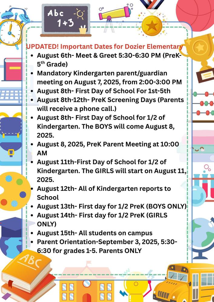 Important Dates 2025