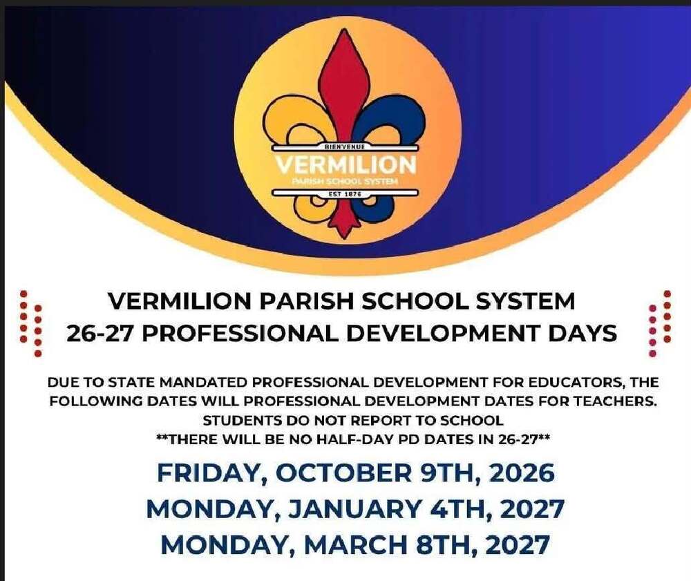 Wednesday, October 8, 2026 is a Professional Development Day for our Educators. No school for students that day.