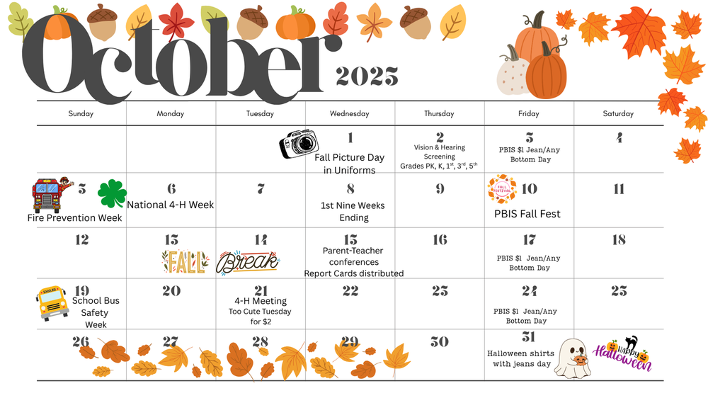 October Calendar 2025