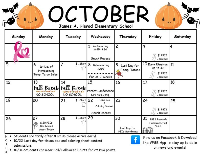 October Calendar