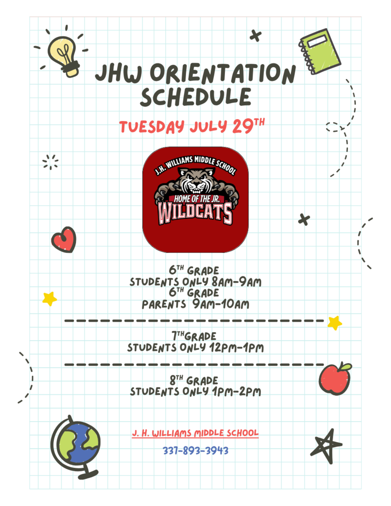 Orientation Schedule