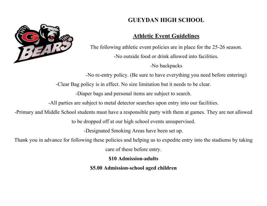 event guidelines