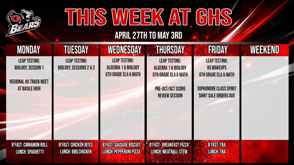 this week at ghs