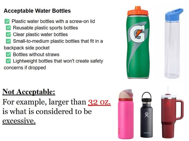 water bottle guidelines