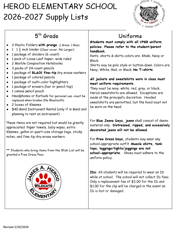 Supply List 