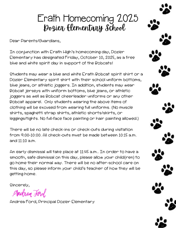 Homecoming Parent Letter