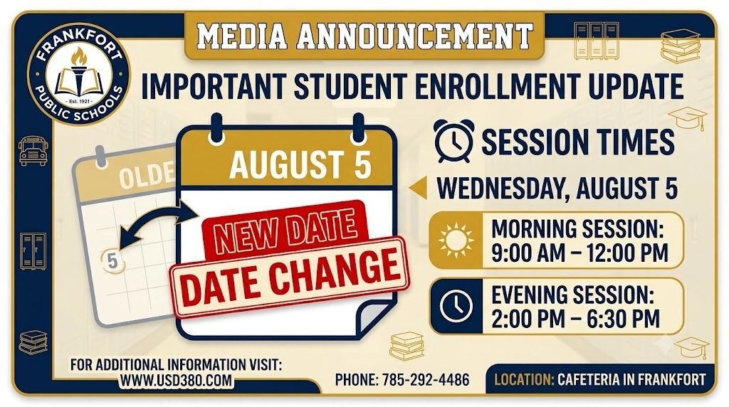 Enrollment date change to August 5th
