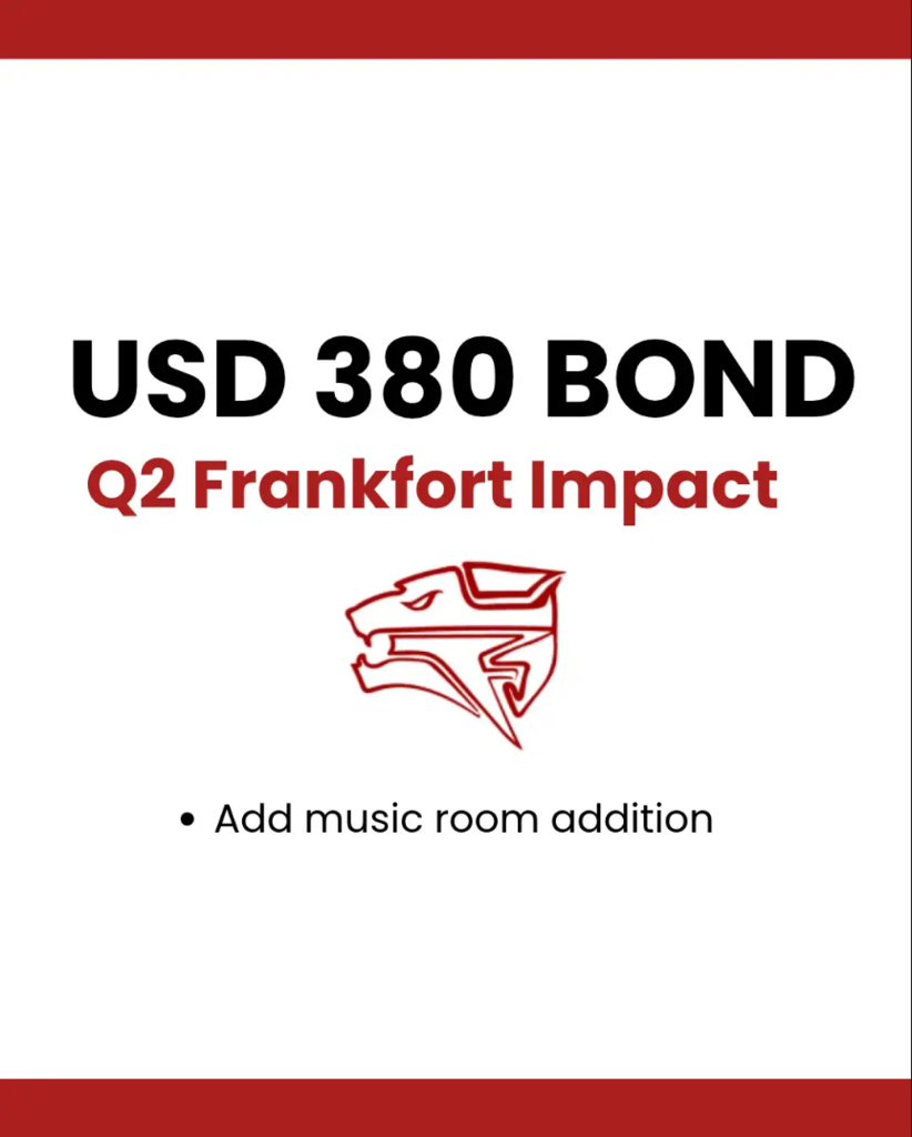 USD 380 Bond Q2 Frankfort Impact Add Music room addition