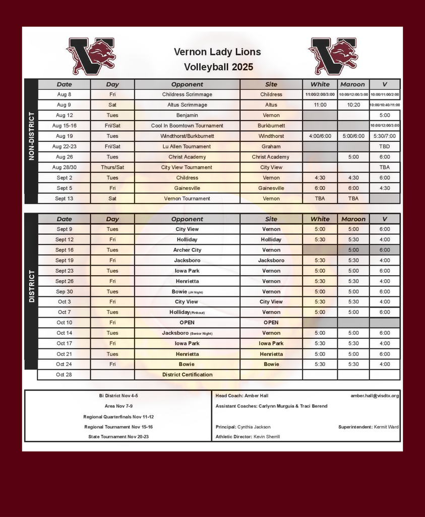 volleyball schedule 2025