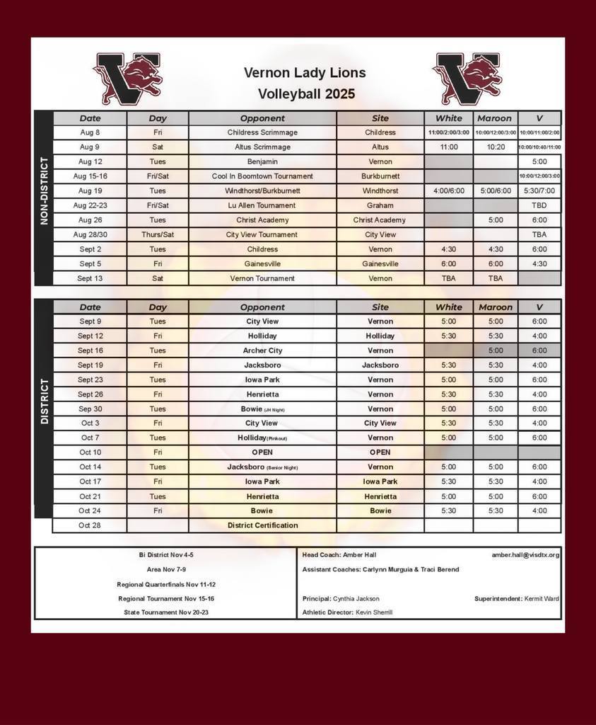 volleyball schedule 2025