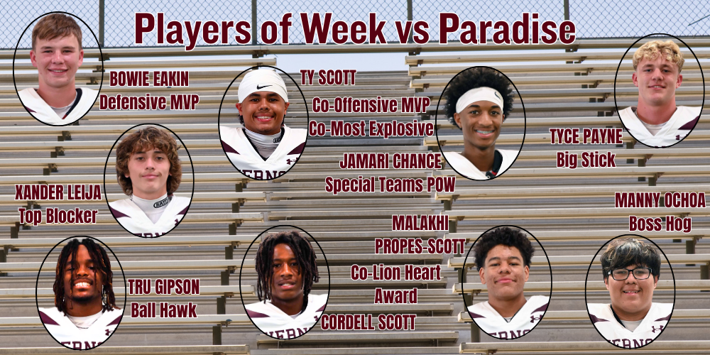 players of the week vs paradise