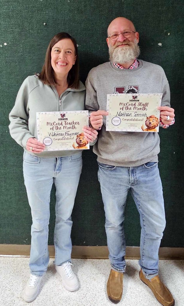 mccord teacher staff for november