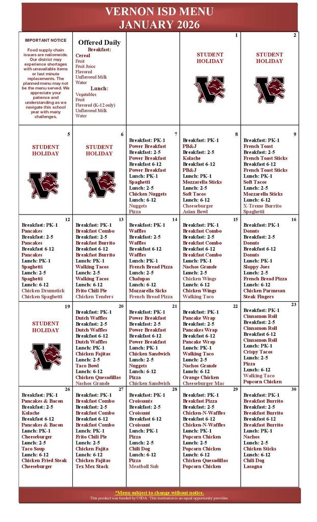 menu jan 2026