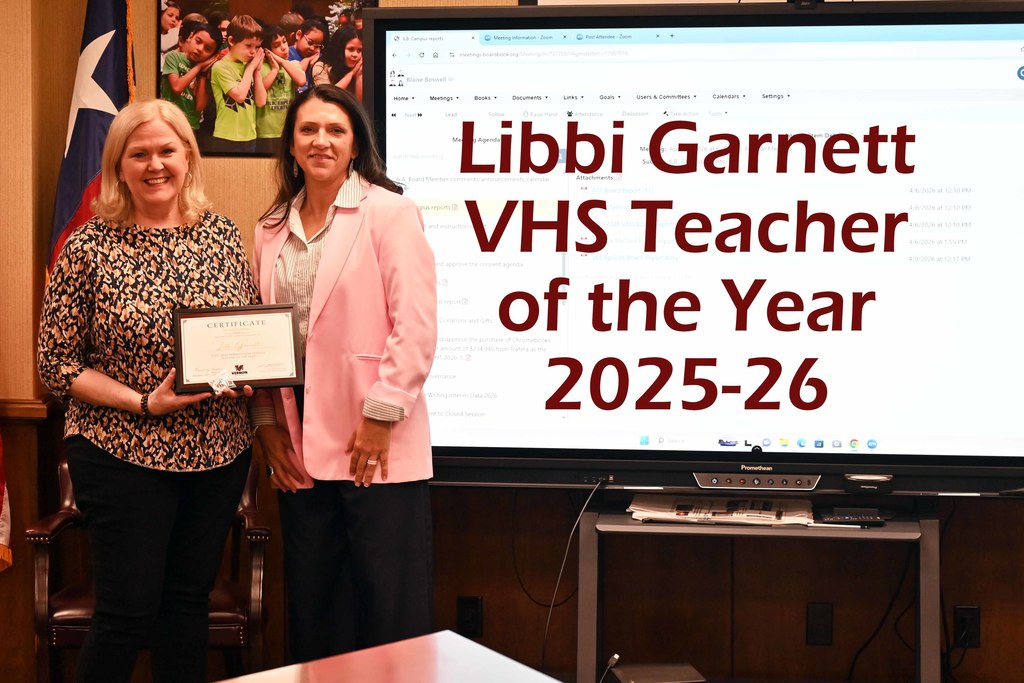 garnett teacher of year VHS