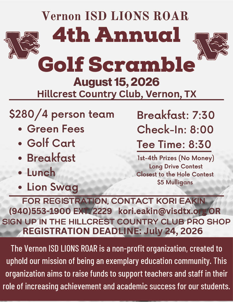 lions roar golf scramble flyer 2026