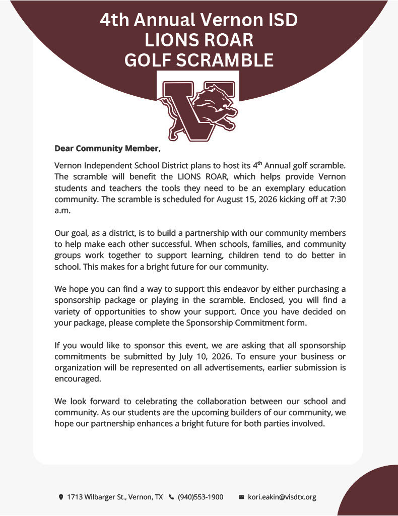 lions roar golf scramble letter