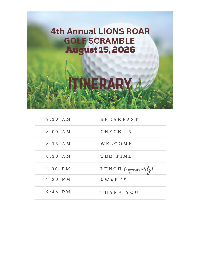 lions roar golf itinerary