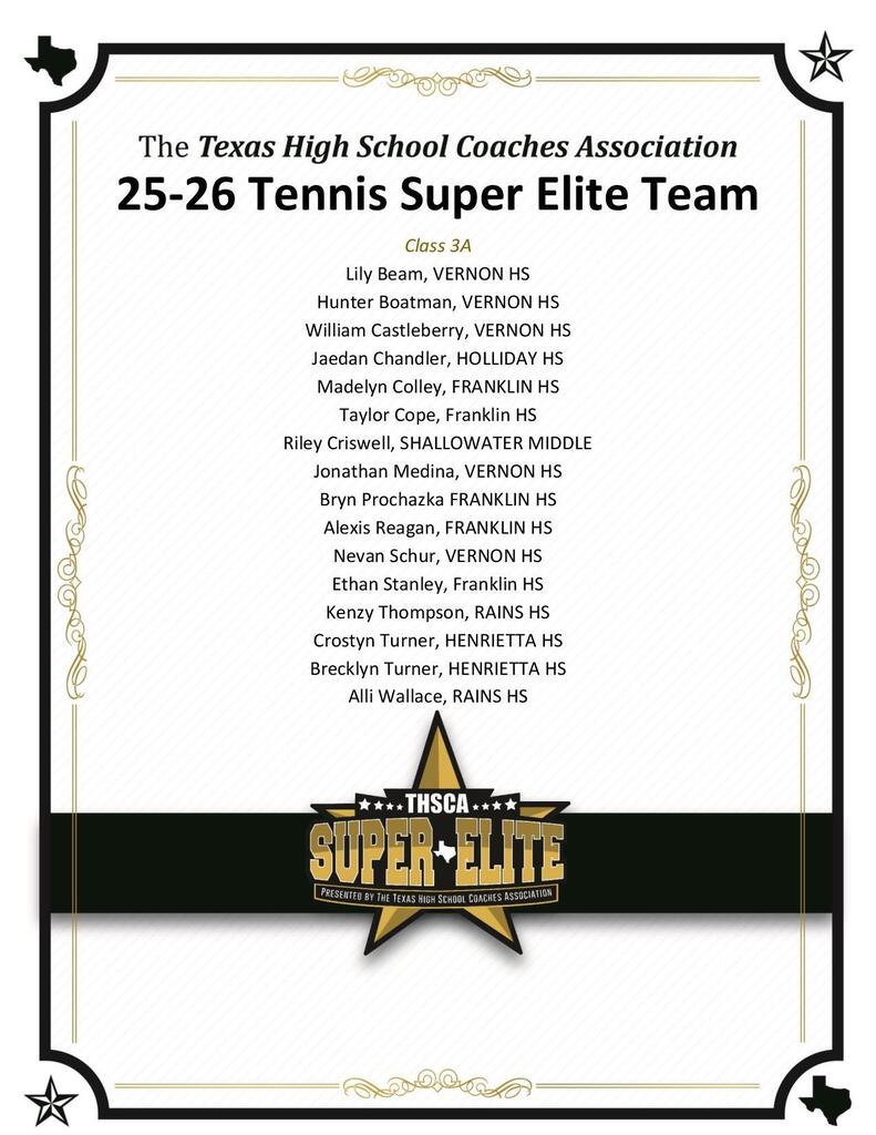 Super Elite Tennis Team 2025-26