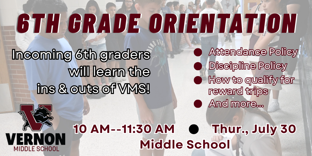 6th grade orientation 2026