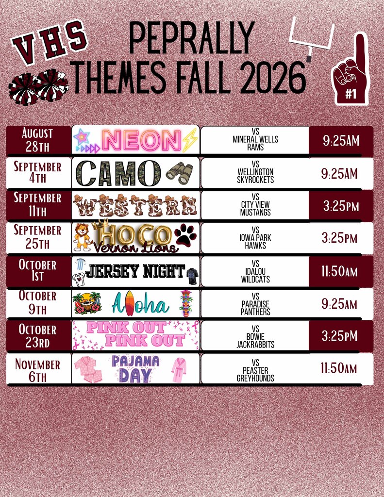 pep rally themes times 2026