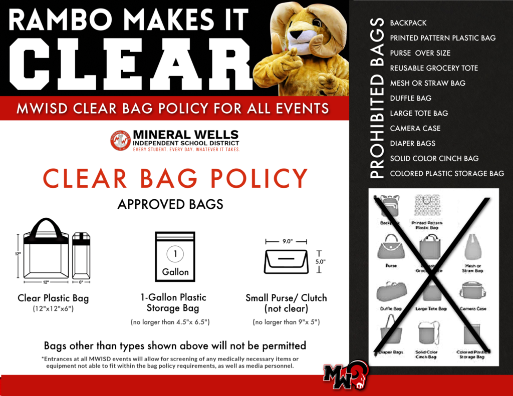 mineral wells clear bag policy
