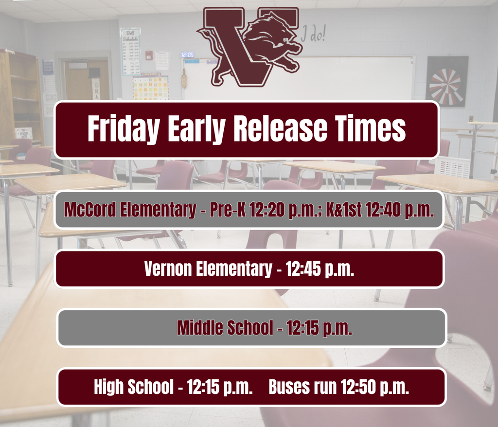 friday early release times 2026