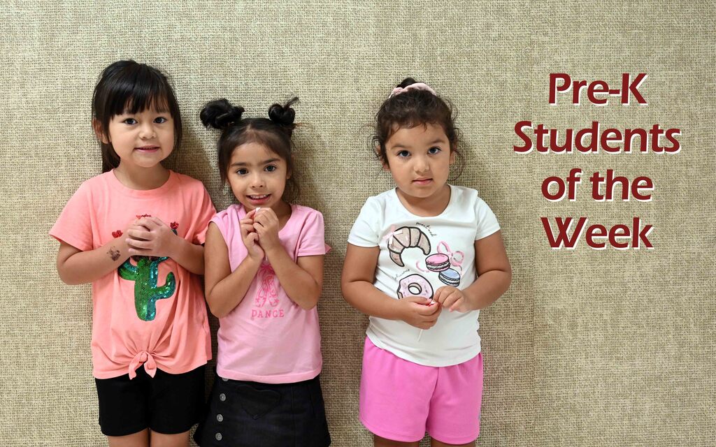 week 1 prek students of the week