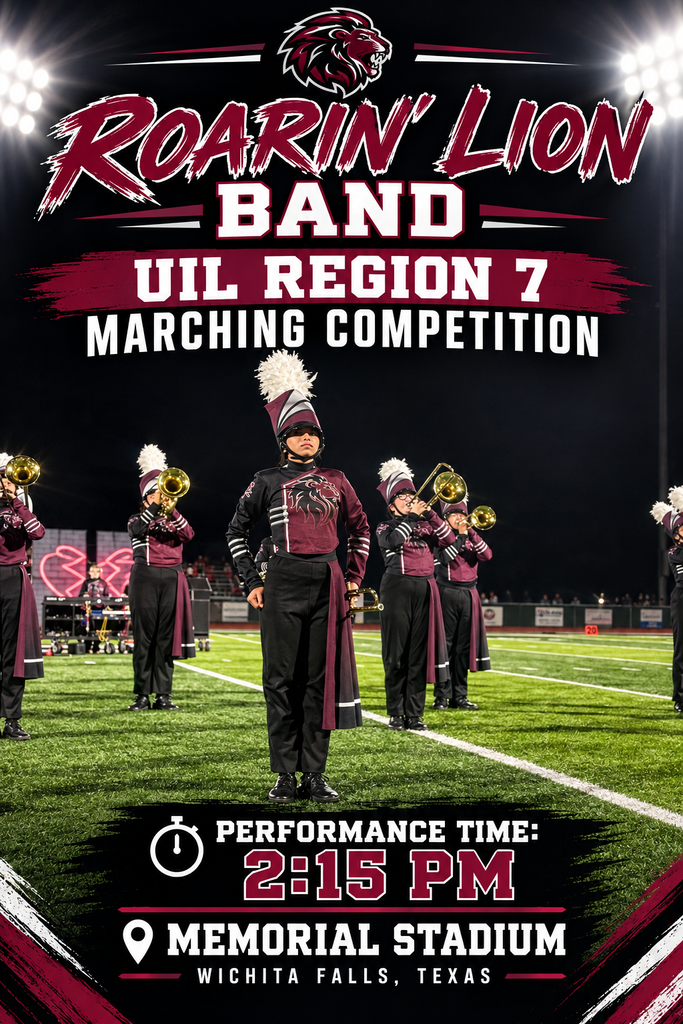 roarin lion band contest poster